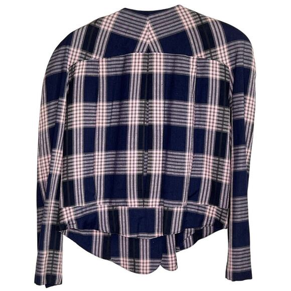 Carolina Herrera Collection II Vintage Plaid Button Up Blazer Navy/Pink 14 - Picture 7 of 10